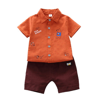 

Fashion Boys Clothes Summer Short Sleeve Cartoon Print Tops T-shirtShorts Casual Outfits Sets