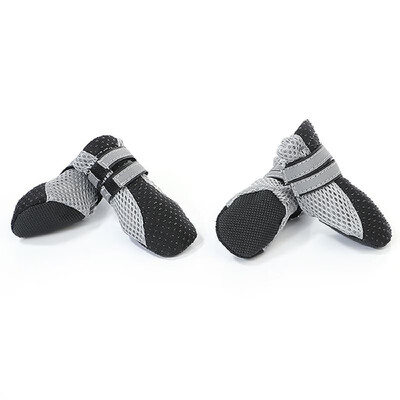 

Dog Shoes Boots Soft Nonslip Sole Mesh Boots 2 Long Safe Reflective Straps Breathable Set 4PCS