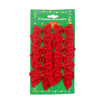 

12Pcs Bow Christmas Tree Decoration Xmas Ornament Bowknot Party Home Wedding Decor Chic