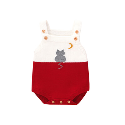 

Baby Boys Romper Spring Autumn Infant Baby Girls Wear Cute Cat Knitted Jumpsuit Wool Baby Clothing Romper Infant Boys Coat