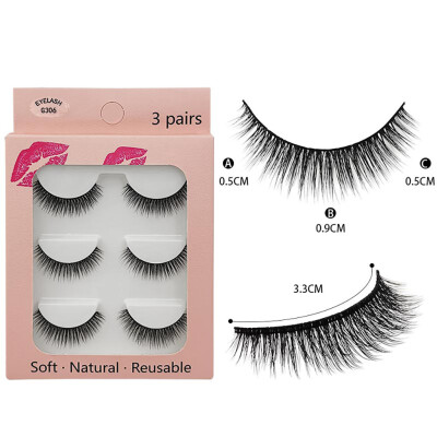 

Gobestart 3 Pairs Of Natural Thick New 3D Imitation Mink False Eyelashes 10 Styles