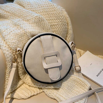 

Tailored Ladies Fashion Small Round Bag Simple Shoulder Messenger Bag Casual Phone Bag