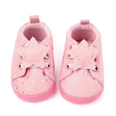 

Baby Boys Girls Breathable Anti-Slip Sequins Star Print Shoes Sneakers Toddler Soft Soled Shoe 0-12M