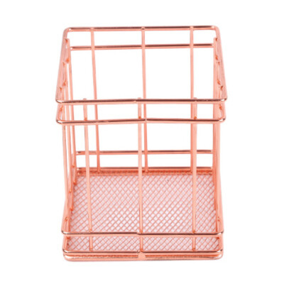 

High Specification Wrought Iron Storage Basket Rose Gold Storage Box Desktop Debris Basket Modern Home Storage Racks