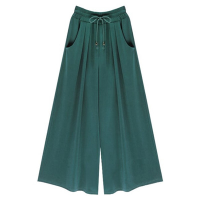 

Women Summer Wide Leg Pants Plus Size -4XL 5XL 6XL Female Casual Loose Harem Pants Palazzo Culottes Stretch Trouser Clothing