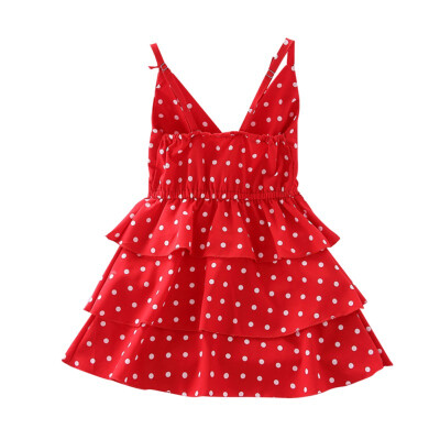 

Summer Baby Girls Dress Polka Dot Pattern Strap Dress Cotton Kids Clothes Toddler Sleeveless Pageant Sundress