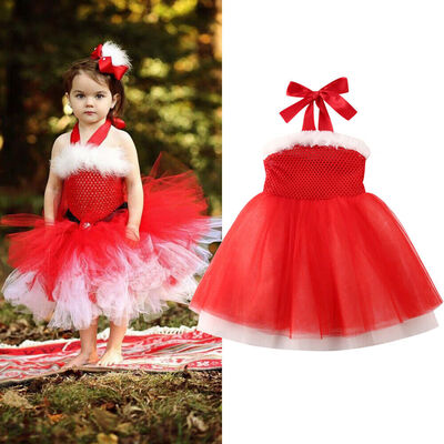 

Christmas Toddler Baby Girl Pageant Princess Dress Lace Tutu Party Gown Dresses