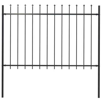 

Garden Fence with Spear Top Steel 669"x472" Black