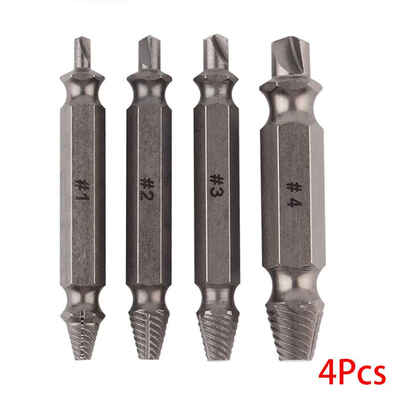 

4 in 1 Screw Extractor Drill Bits Guide Set Broken Damaged Bolt Remover
