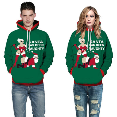 

Tailored Christmas Women Men Couples 3D Print Long Sleeve Hoodie Sweatshirt Pullover Tops