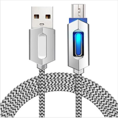 

USB Charging Cable LED prompt Connector Nylon Braided Sync Charge USB Data Cable for iPhone&Android Devices Adapter