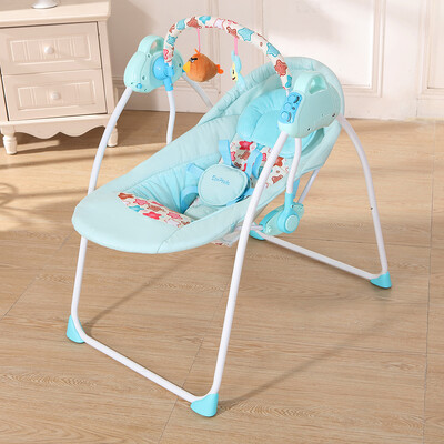

Electric Baby Cradle Swing Rocking Connect Mobile Play Music Chair Sleeping Basket Bed Crib For Newborn Infant Camel