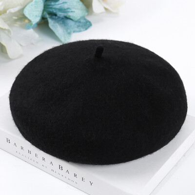 

2019 new beret retro pumpkin hat student literary artist hat wool plus thick hundred-set womens hat