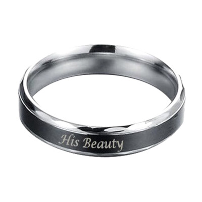 

Fashion Her Beast His Beauty Titanium Stainless Steel Ring Couple Rings Wedding Engagement Promise Rings