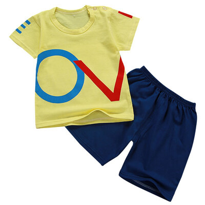 

Summer Children Baby Girls Casual Cartoon Pattern Short Sleeve Tops T-shirtShorts Suits Costume Set