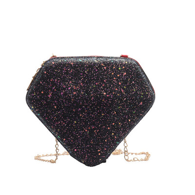 

2019 Women New Style Elegant Fashion Design Casual All-match Sequins Decoration Shoulder Cross body Bag Diamond Shape Pink Bag