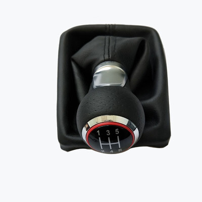 

For Audi A4 S4 B8 8K A5 8T Q5 8R  Line 07-15 Shift Knobs with PU Leather Boot RED LINE Gear Shift Knob With Red Ring