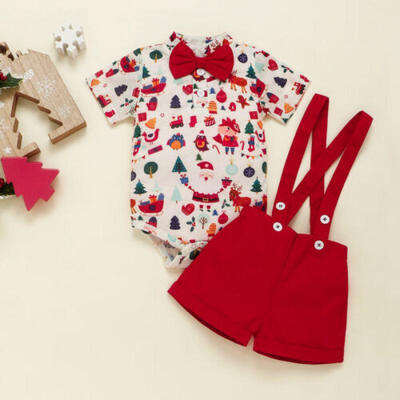 

2PCS Toddler Kids Baby Boy Gentleman Bow Shirt TopsPants Xmas Outfits Clothes