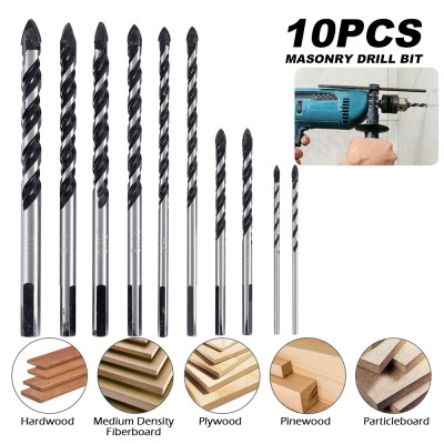 

NEW 10pcs Multifunctional ceramic wall black drill bit marble glass tile hole opener hand drill alloy drill bit set