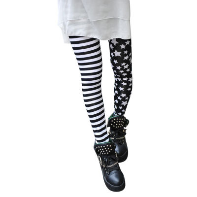 

Women Ladies Summer Stitching Striped Stars Leggings Trousers Slim Pants Cozy