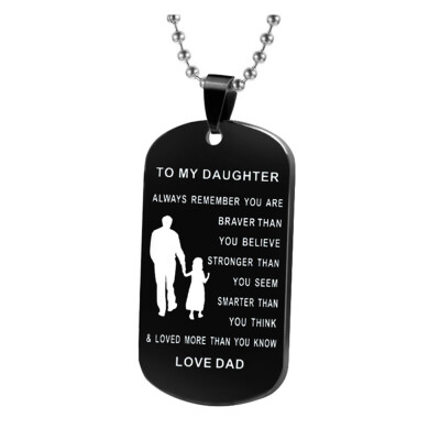 

Dog Tags Pendant Necklace Family Jewelry To My Son Daughter We Love You Love Dad Mom Necklace Military Army Cards