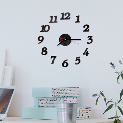 

Gobestart 3D DIY Roman Numbers Acrylic Mirror Wall Sticker Clock Home Decor Mural Decals