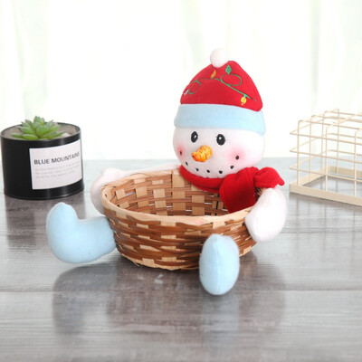 

Gobestart Christmas Candy Storage Basket Decoration Santa Claus Storage Basket Gift