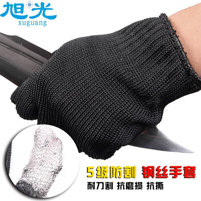 

Wholesale outdoor genuine protective cut-proof gloves 5 grade thickened anti-knife cut labor insurance steel wire self-defense glo