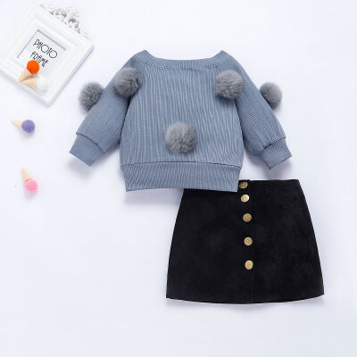 

Kids Girls Clothing Sets 2019 autumn winter New Baby Girls Clothes Long Sleeve Sweatershort skirt 2Pcs Children Clothes Suits