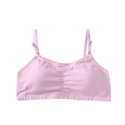 

12-18T Teenage Girls Underwear Cotton Training Bra Thin Strap With Cup Pad Kids Children Cotton Underwear Vest Top