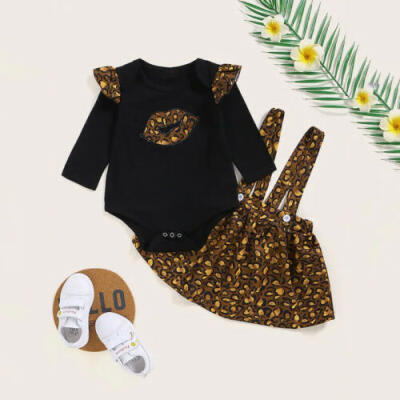 

2PCS Toddler Kids Baby Girl Leopard Clothes Top Romper Mini Skirts Outfits Party