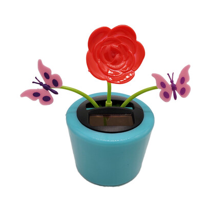 

Potted Triple Flowers Car Ornaments Shaking Swing Doll Model Vehicle Mobile Solar Holiday Gift