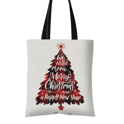 

1Pc 4338Cm Christmas Handbag Christmas Tree Santa Claus Elk Candy Bag Canvas Shopping Bag Christmas Gift Bag