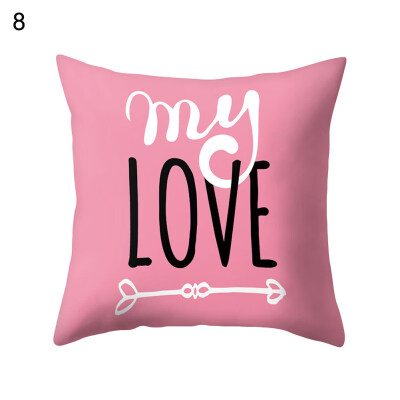 

Love Heart Happy Romantic Pillow Case Cushion Cover Sofa Bed Car Office Decor