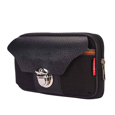 

New zipper bag waterproof wear-resistant leather coin purse multi-purpose portable outdoor mens pockets