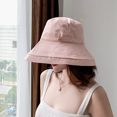 

New Beach Hats For Women Hat Female Lady Bucket Hat Hat Summer Woman Wide Brim Anti-Uv Summer Sun Cap