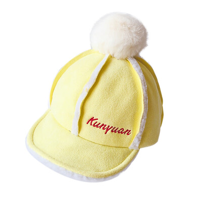 

Winter Boys Girls Caps Letter Printed Baseball Cap Children Tennis Casual Hip Hop Sun Corduroy Caps With Ball Design