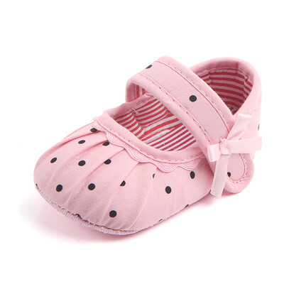 

New Cute Polka Dot Toddler Infant Newborn Baby Girl Bow Flower Shoes Crib Princess Shoes for 0-18 Months Baby Anti-slip shoes