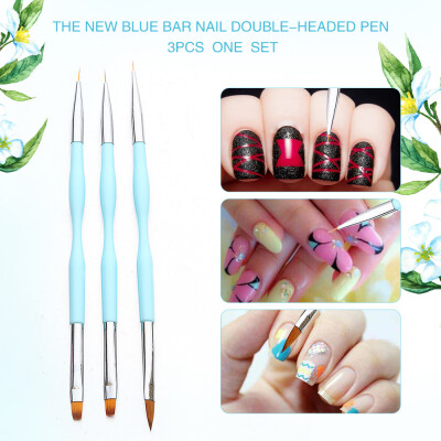 

〖Follure〗3PC Double Head Nail Art UV Gel Polish Design Dot Painting Detailing Pen Brushes