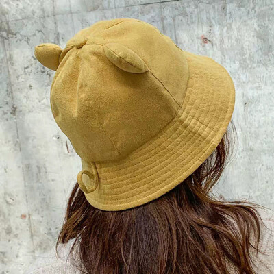 

Japanese sweet lovely cat ear fisherman hat female autumn&winter warm sunscreen hat 100 students basin hat