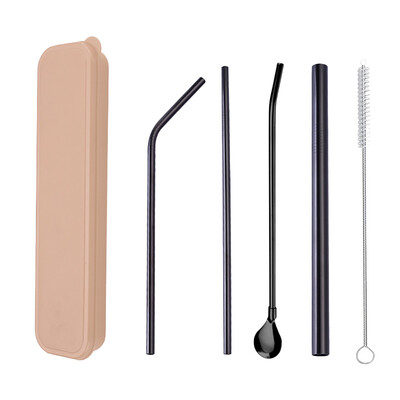 

Toponeto Long Stainless Steel Metal Drinking Straws With Cleaning Brushes Set Recycle