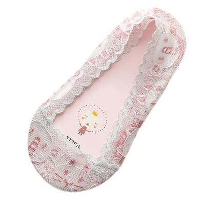 

Hot Lovely Lace Cartoon Embroidery Short Socks Invisible Low Cut Foot Boat For Child Baby Girl