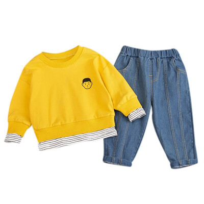 

Autumn New Baby Boy Clothes 0-4T Toddler Fashion Casual Cute Long Sleeve Cartoon Pattern Sweatshirt And Pants 2pcs Sets