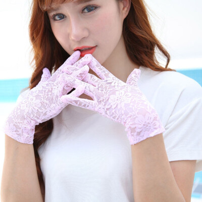 

Womens Stretch Bridal Lace Gloves Fashion Vintage Gloves Uv Sunscreen Summer Short Gloves5 Styles