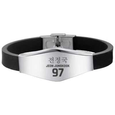 

Kpop BTS EXO GOT7 Black Pink Seventeen Twice Stainless Steel Sports Bracelet Combination Adjustable Bracelet