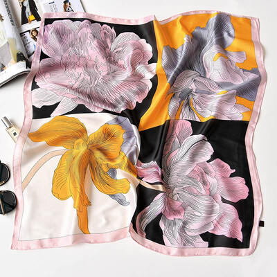 

Fashion Women Printed Chiffon Scarf Four Season Small Square Scarf Office Ladies Comfortable Soft Chiffon Scarves