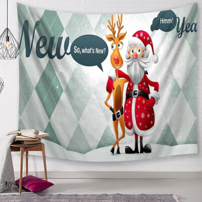 

Siaonvr Christmas Tapestry Santa Print Wall Hanging Tapestry Art Home Decor