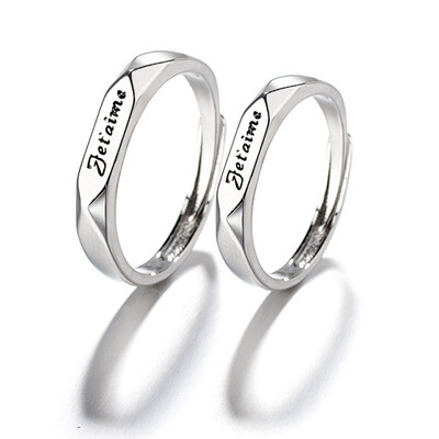 

French I Love You Simple Adjustable Rings For Men And Women Couples Ring