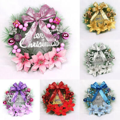 

30cm Wreath Window Christmas Door Decoration Hanging Ornament Tree Garland Bell