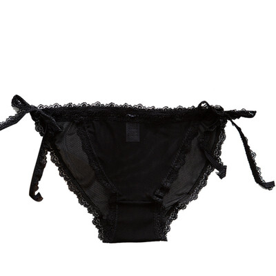 

Panties Women Lace Decoration Lace-up Slim Ultra-thin Transparent Panties Sexy Simple Charming Solid Color Low Rise Briefs
